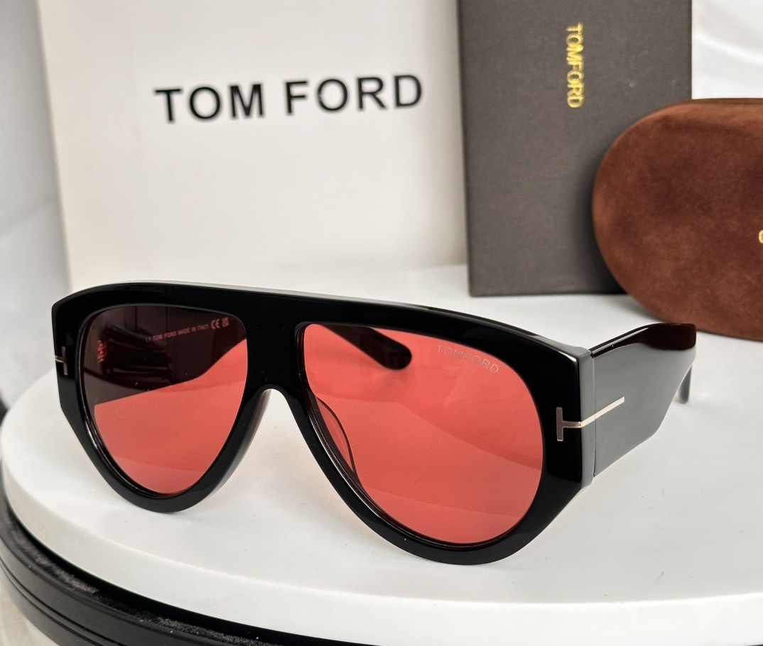 TOM FORD Bronson TF1044 Unisex Sunglasses Black Frame/Red Lens TOM FORD Bronson TF1044 Unisex Sunglasses Black Frame/Red Lens