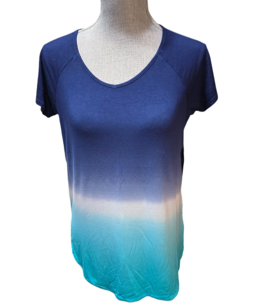 MNY Marc New York Women\'s Small Short Sleeve Tee Tie Dye Blue NWT MNY Marc New York Women\'s Small Short Sleeve Tee Tie Dye Blue NWT