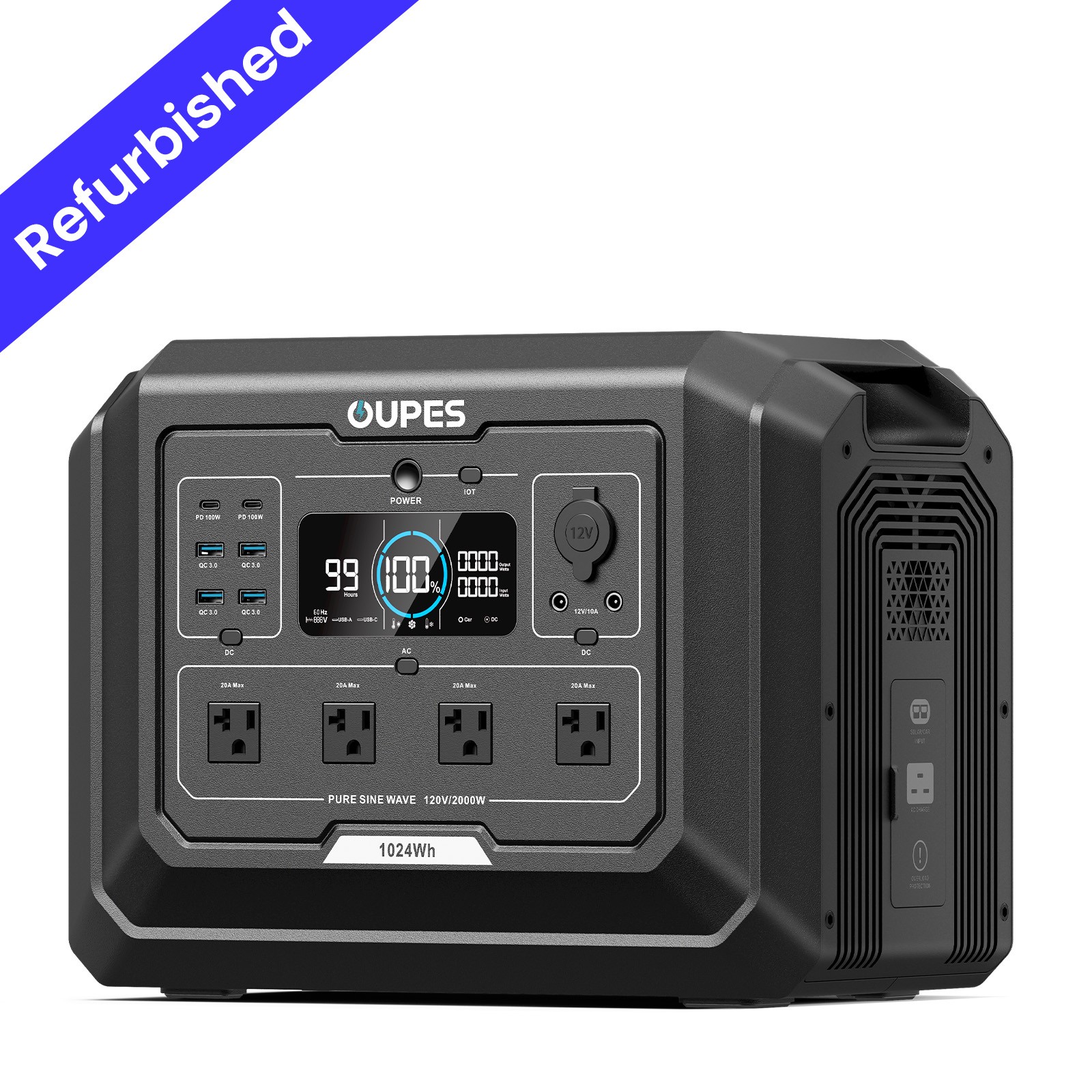 OUPES 1024Wh Mega 1 Portable Power Station 2000W Solar Generator LFP Battery OUPES 1024Wh Mega 1 Portable Power Station 2000W Solar Generator LFP Battery