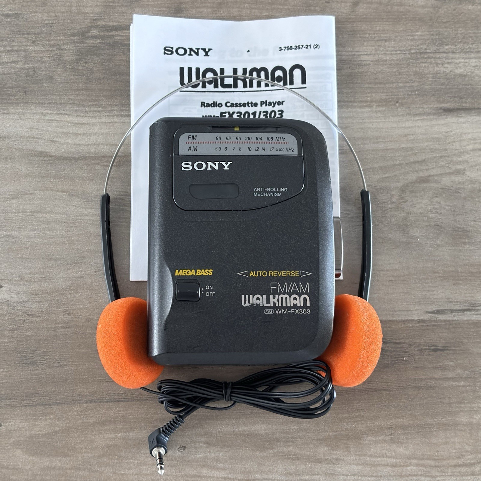 Sony Walkman WM-FX303 AM/FM Cassette Player - New Belt - Reconditioned