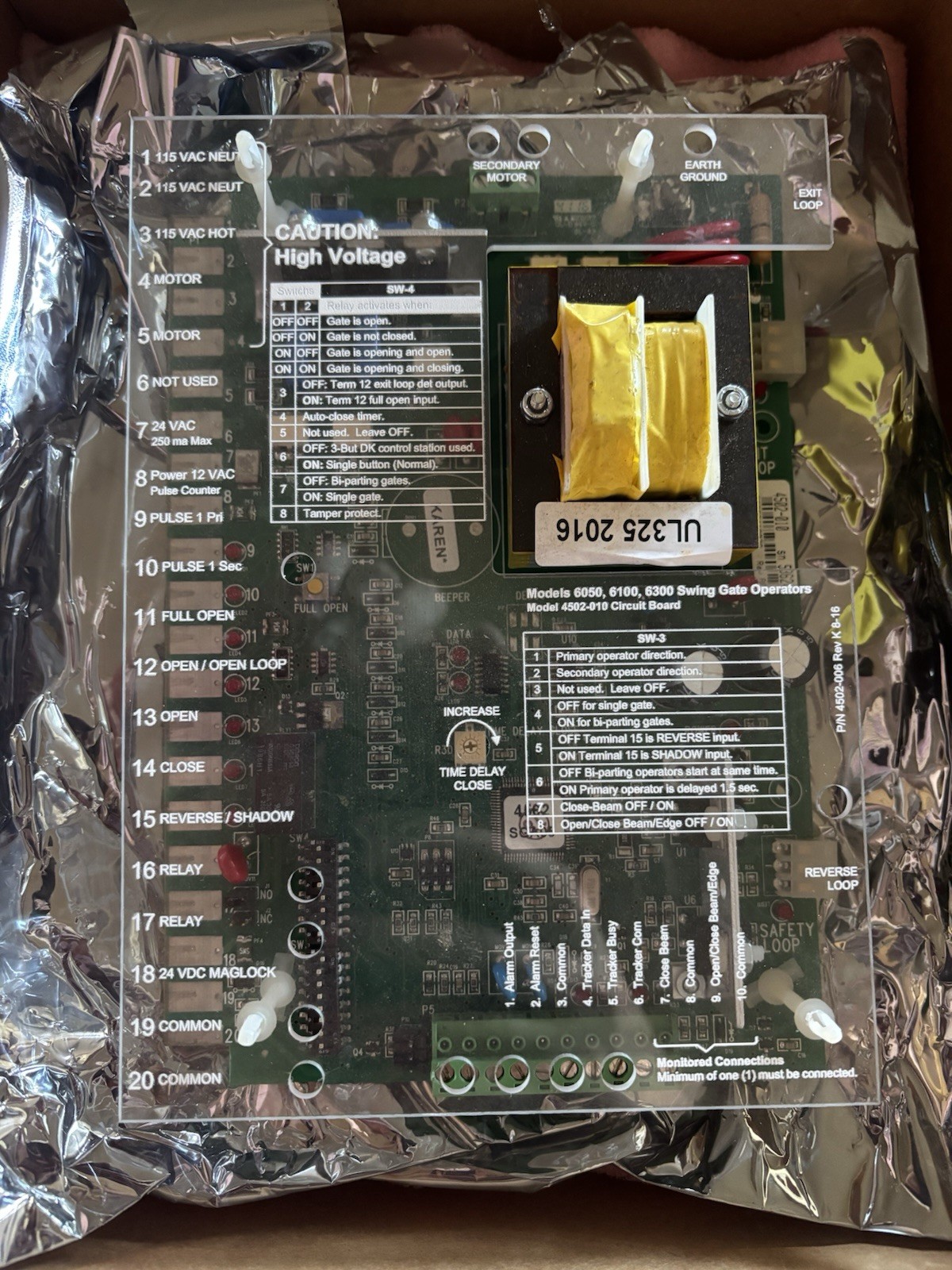 New MAIN Control Board 4502-010 For Doorking 6100/6300 Operator New MAIN Control Board 4502-010 For Doorking 6100/6300 Operator