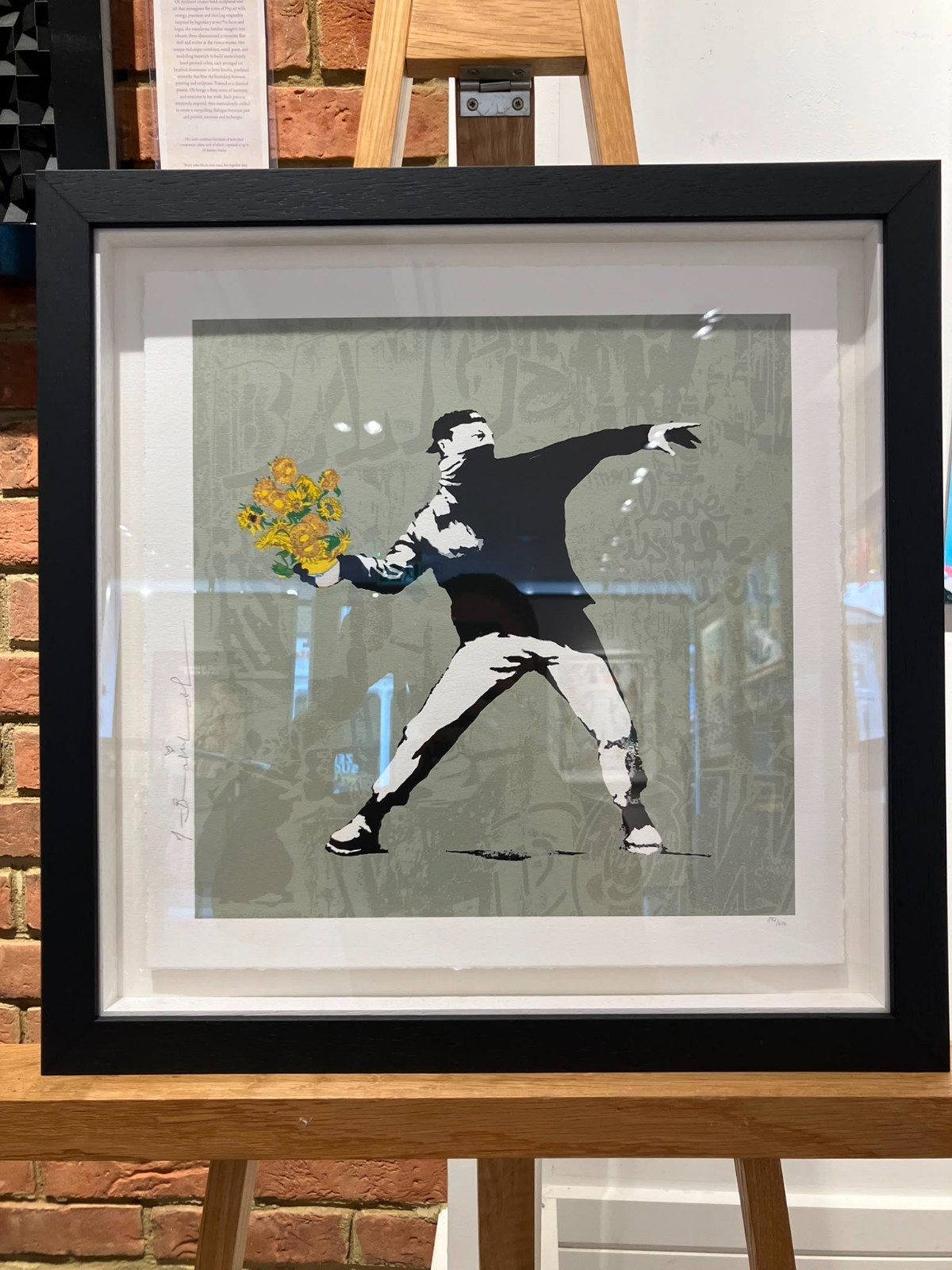 Mr Brainwash Banksy Flower Thrower 392/476 Hand Signed Numbered Framed COA