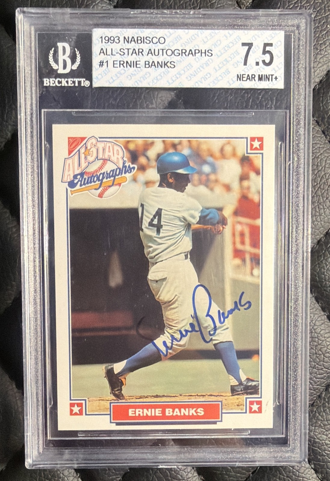 1993 Nabisco All-Star Autographs - Ernie Banks (AU) BGS 7.5 COA 1993 Nabisco All-Star Autographs - Ernie Banks (AU) BGS 7.5 COA