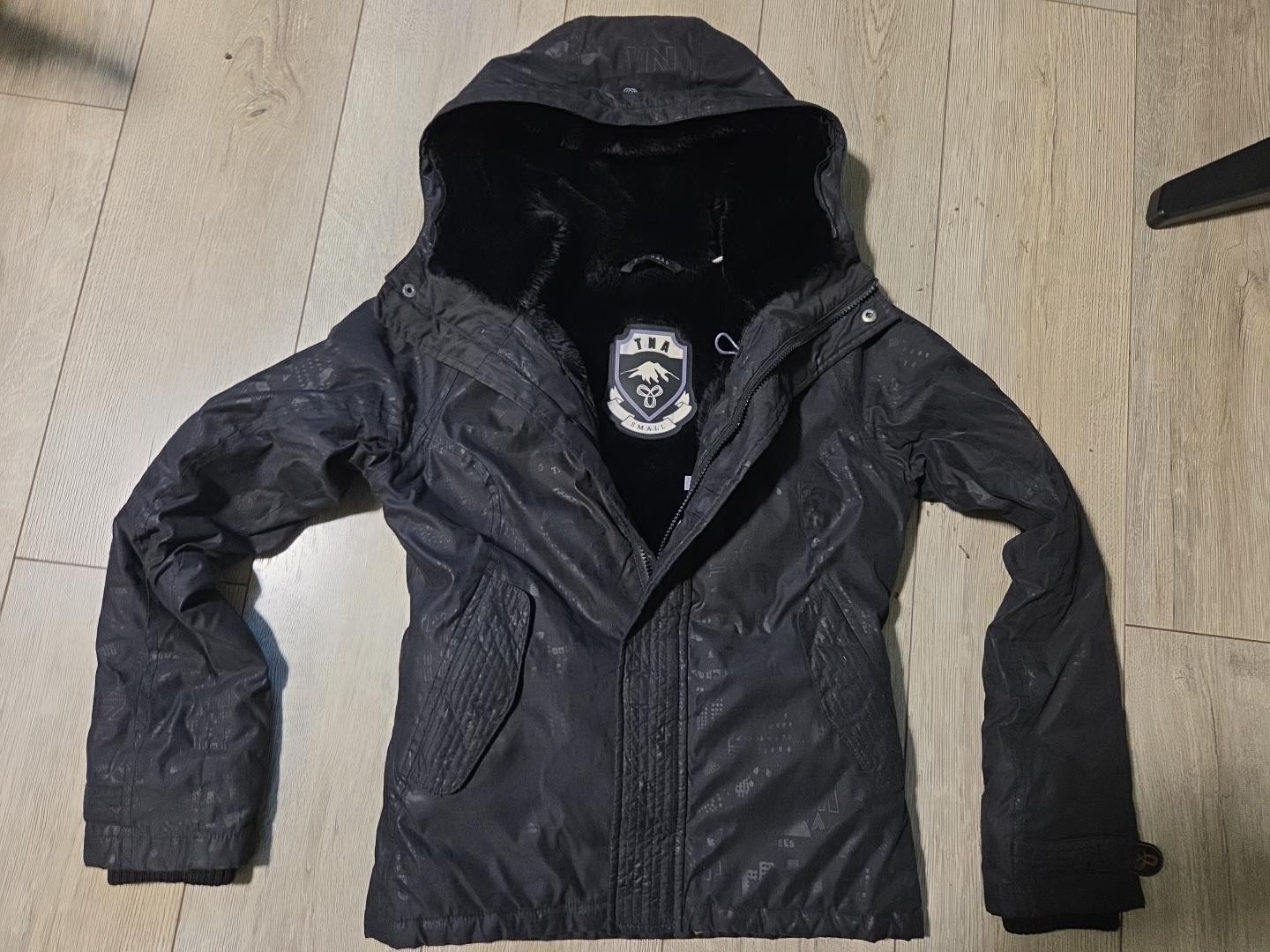 Vintage TNA DIE HARD Ski Jacket Waterproof Ski Jacket Womens Small Black Faux Fu