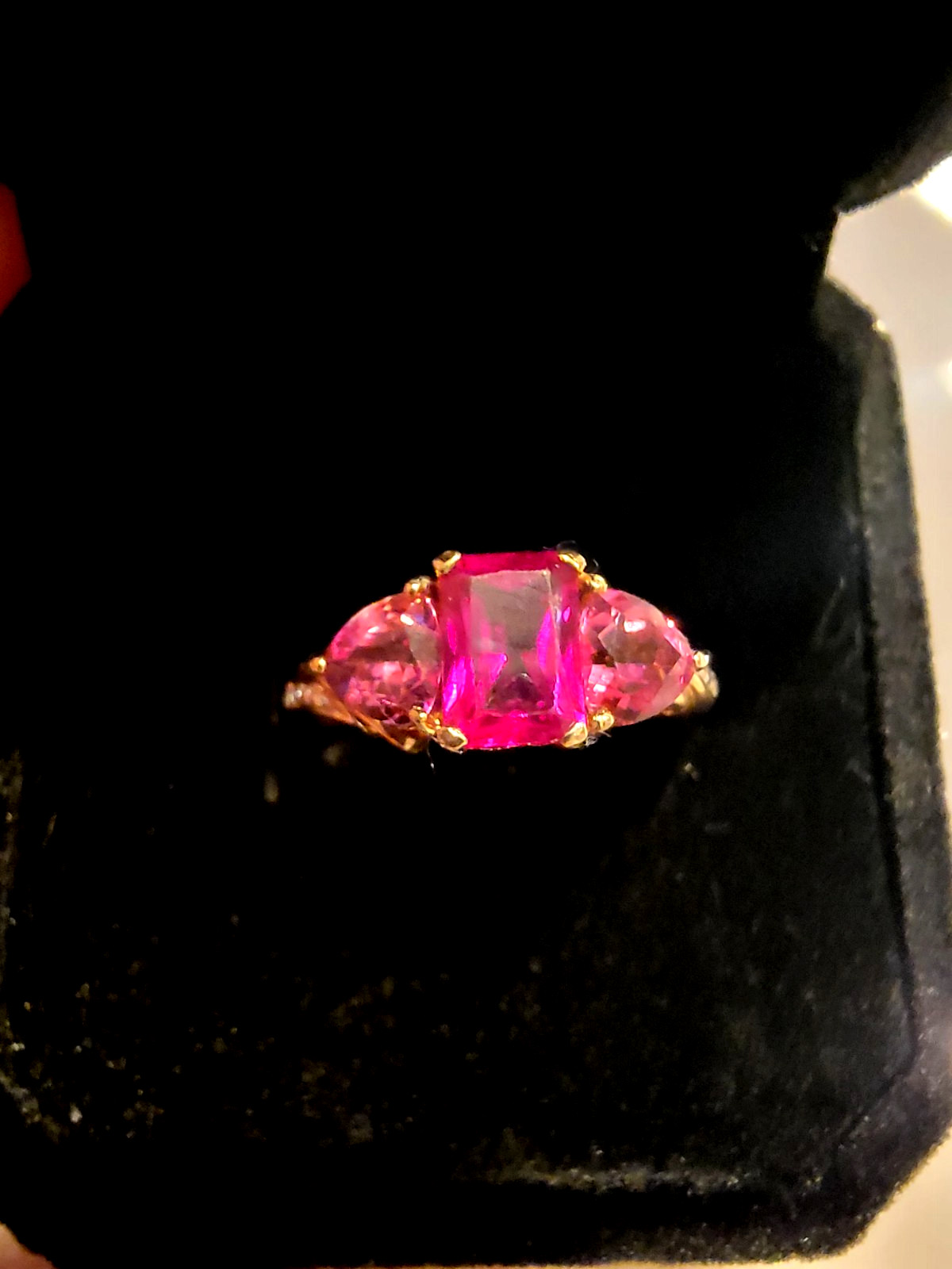 ANTIQUE GENUINE 1+ Cts PINK SAPPHIRE & DIAMOND RING 10K GOLD - beautiful piece ANTIQUE GENUINE 1+ Cts PINK SAPPHIRE & DIAMOND RING 10K GOLD - beautiful piece