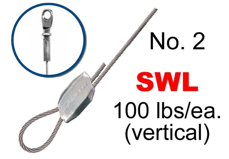 Gripple wire 20ft Express No 2 working load 100lbs. Quantity 10 in each package Gripple wire 20ft Express No 2 working load 100lbs. Quantity 10 in each package