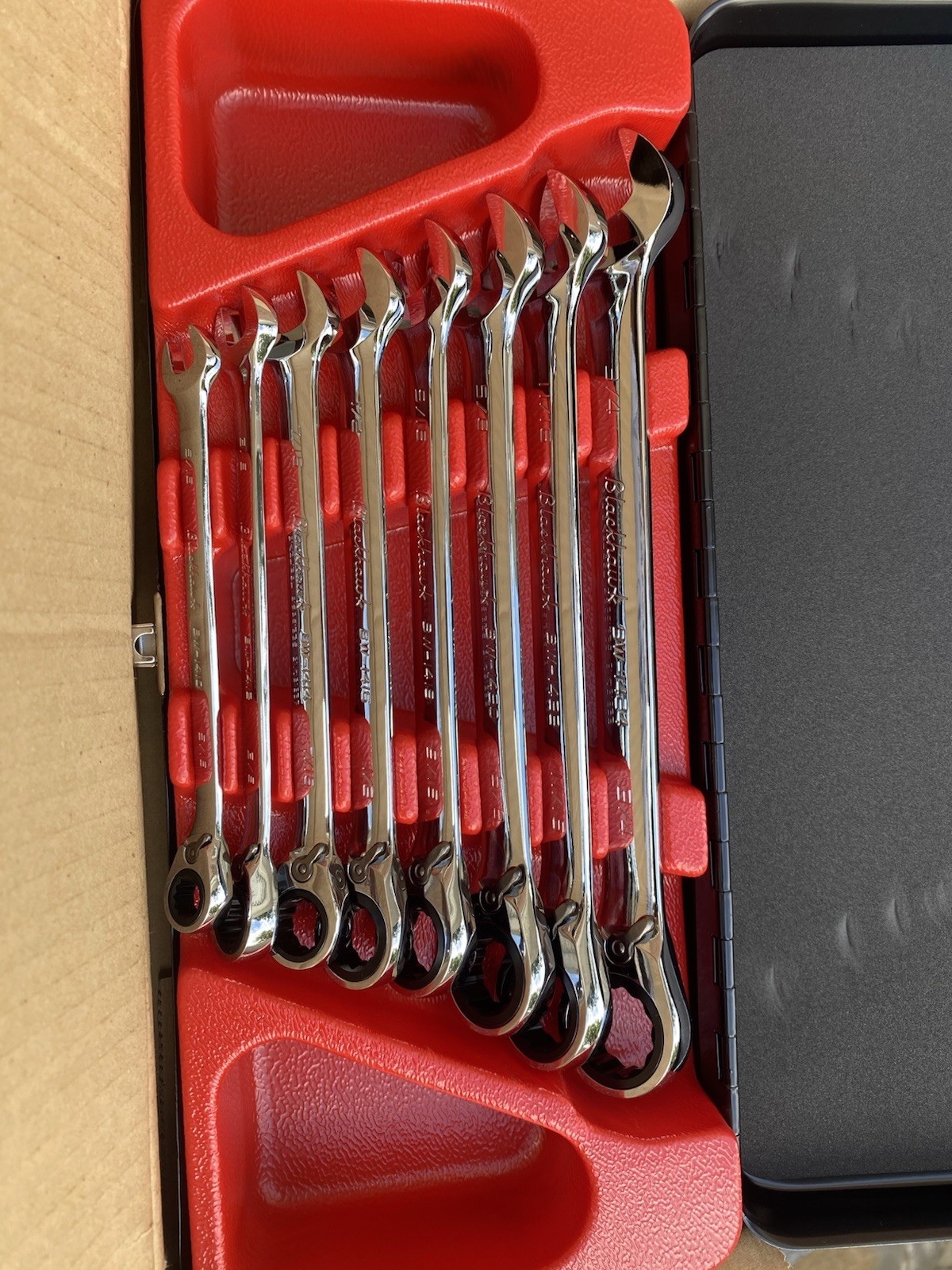 Blackhawk by Proto BW-1400 8pc SAE reversible ratcheting combination wrenches Blackhawk by Proto BW-1400 8pc SAE reversible ratcheting combination wrenches