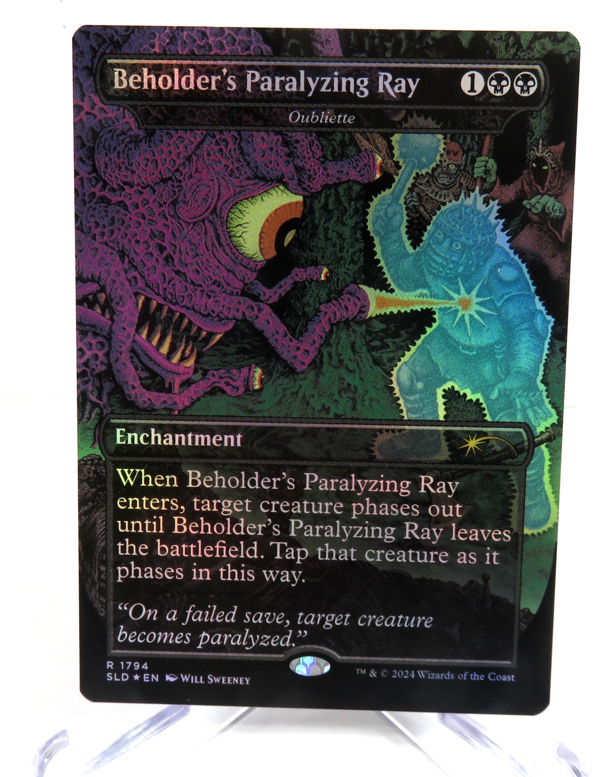 Beholder\'s Paralyzing Ray Oubliette FOIL Dungeons Dragons MTG Secret Lair NM/M Beholder\'s Paralyzing Ray Oubliette FOIL Dungeons Dragons MTG Secret Lair NM/M