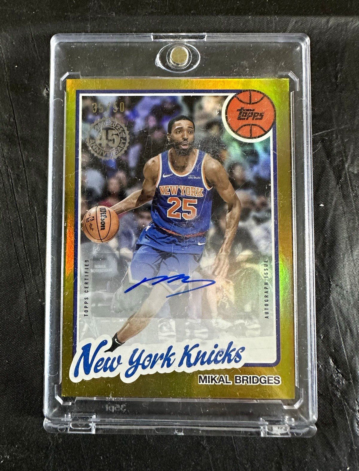 Topps 2025-26 Mikal Bridges Knicks Auto #80B2-MB Orange Rainbow /50
