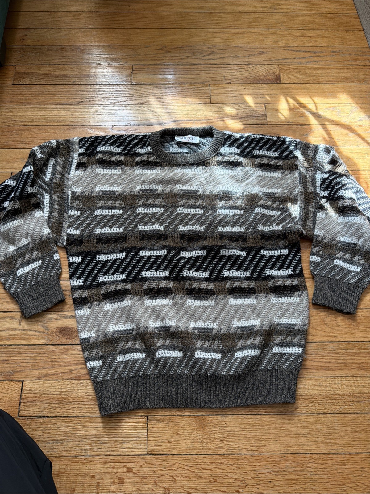 Vintage 1980\'s Jantzen Earth Tones Striped Sweater Large Pullover Fall Vintage 1980\'s Jantzen Earth Tones Striped Sweater Large Pullover Fall