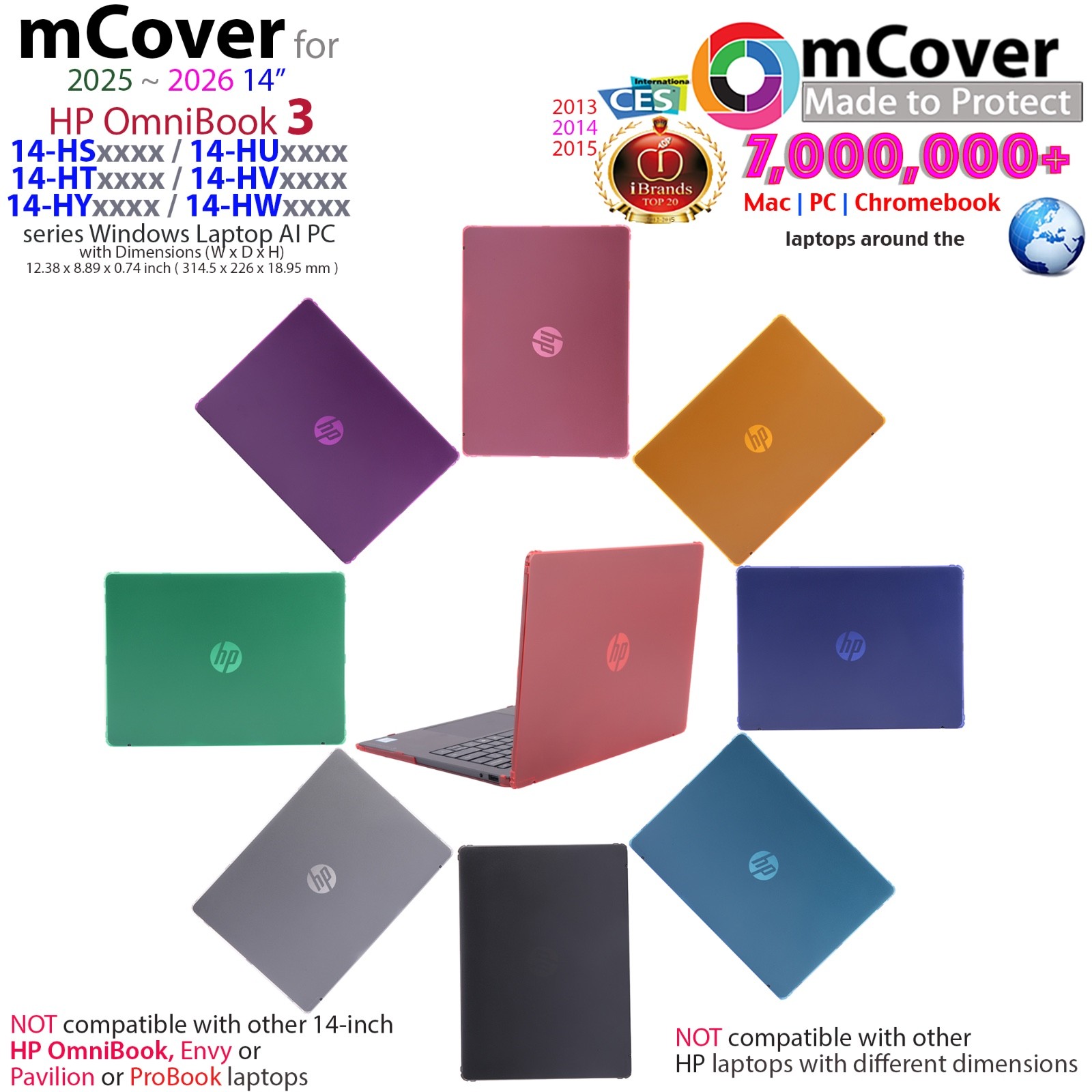 NEW mCover Case for 2025+ HP OmniBook 3 14-HSxxxx HT HU HV HW HY Windows PC