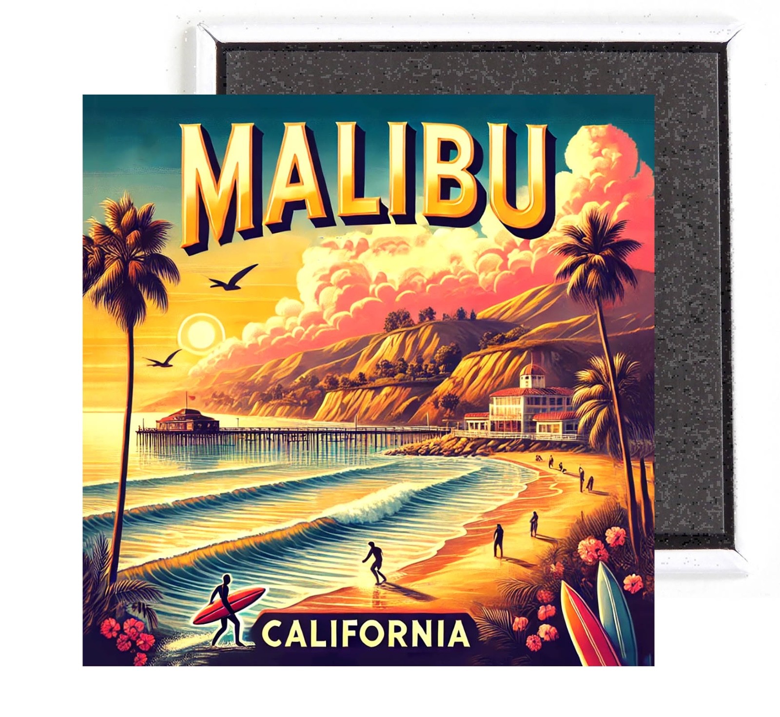 Malibu California FRIDGE MAGNET travel souvenir