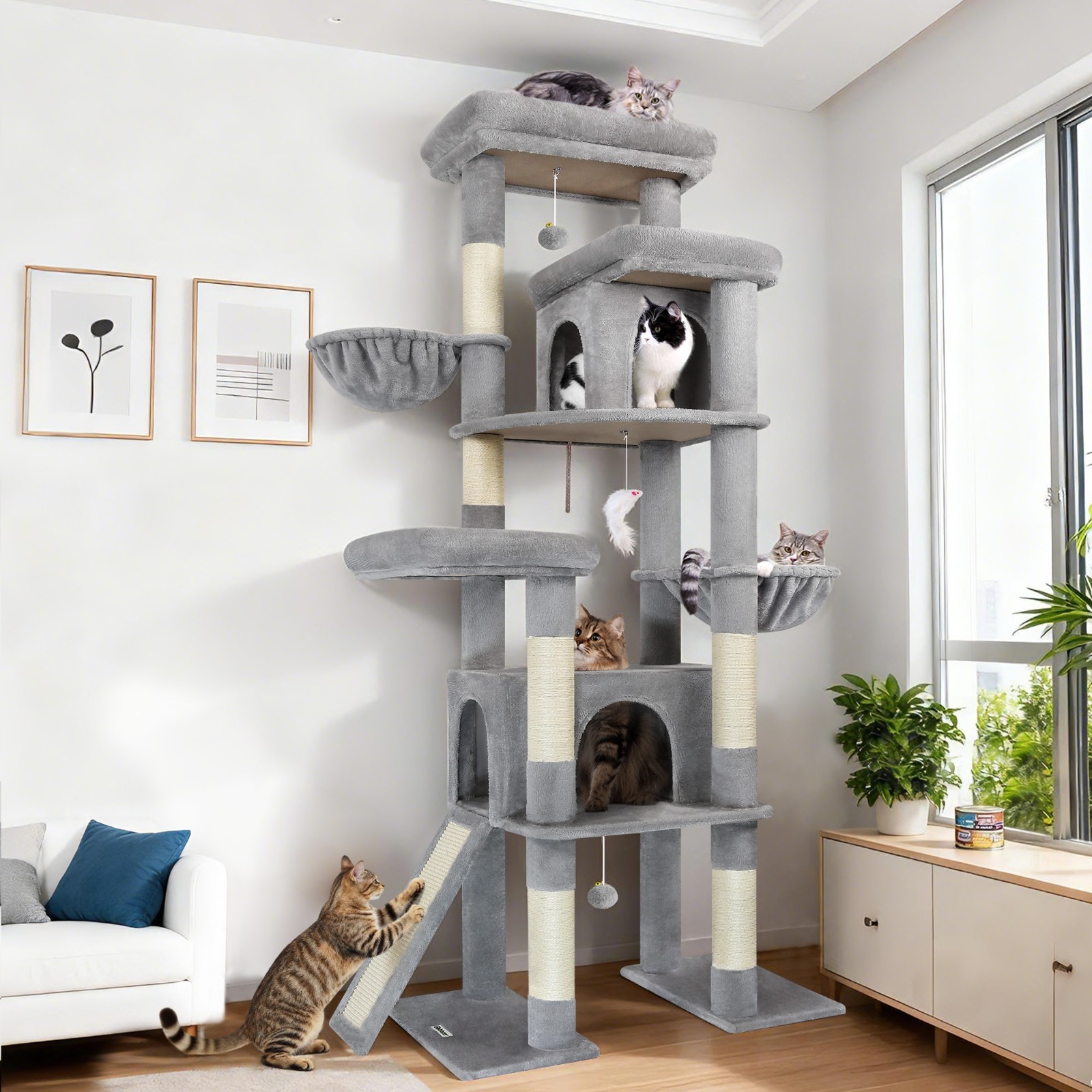 78” Large Cat Tree for Multiple Cats, Multi-Level Cat Tower for Maine Coon 78” Large Cat Tree for Multiple Cats, Multi-Level Cat Tower for Maine Coon