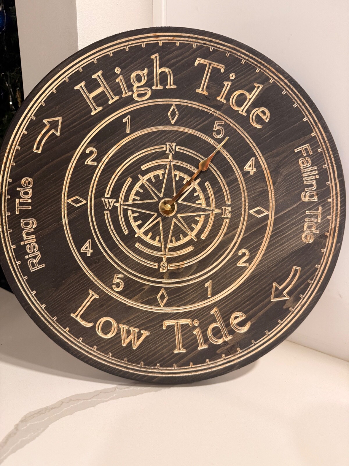 Lowcountry Tide Keeper- Wooden Costal CNC carved Tidal Clock 