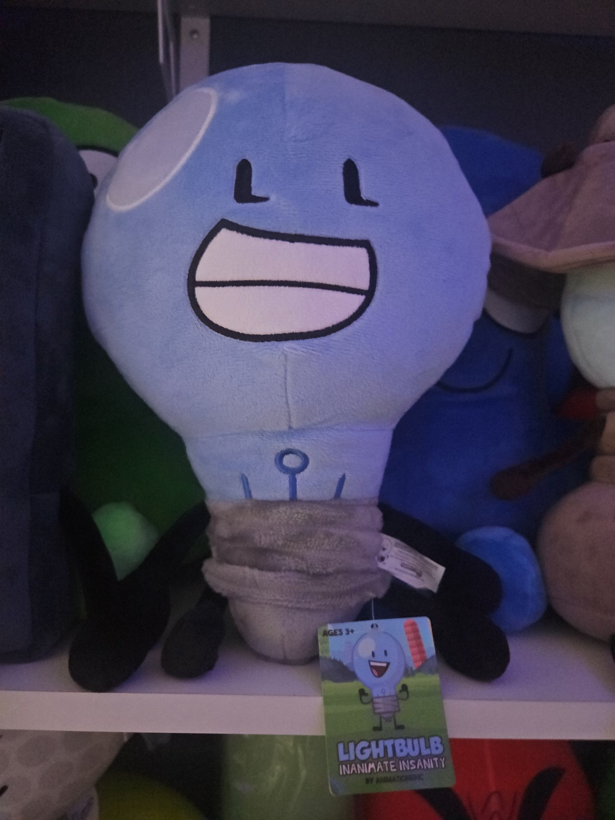 Official Rare Blue Ray Lightbulb Plush Inanimate Insanity With Tag + Opened Bag