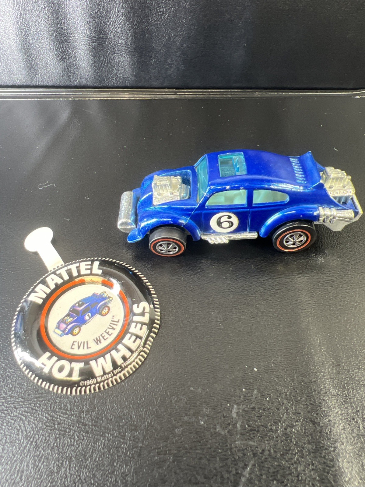 Vintage Hot Wheels Redline 1971 - Blue Evil Weevil #6 - Very Nice W/ Button Vintage Hot Wheels Redline 1971 - Blue Evil Weevil #6 - Very Nice W/ Button