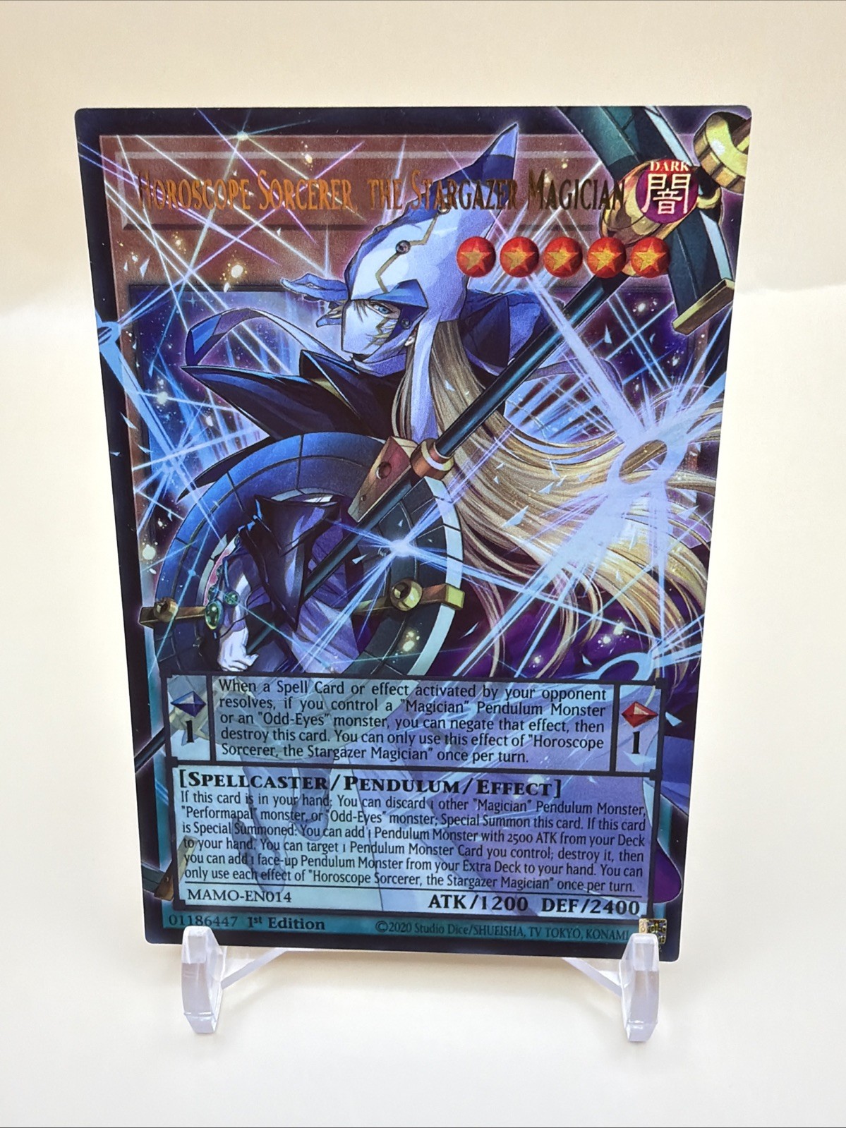 Yu-Gi-Oh Horoscope Sorcerer, the Stargazer Magician MAMO-EN014 Over Frame