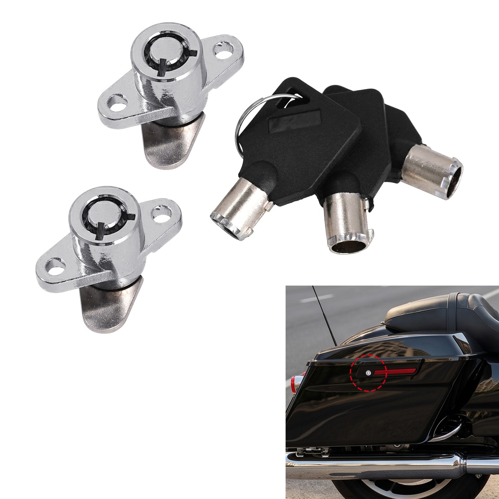 Hard Saddle Bag Saddlebag Lock Set Fit For Harley Touring Street Glide 93-13 12