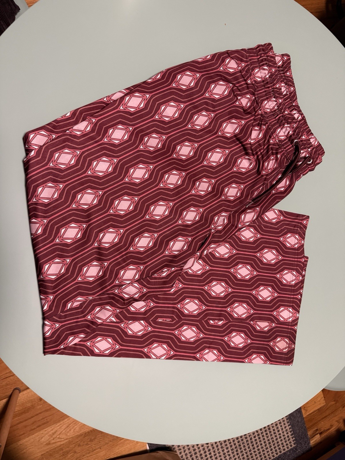 INC International Concepts Mens Geometric Print Pants in Port Sz XXL INC International Concepts Mens Geometric Print Pants in Port Sz XXL