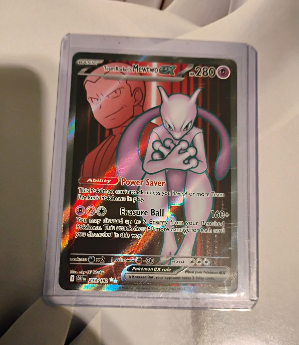 The Pokémon Company Team Rocket\'s Mewtwo ex 213/182 Sv10 Holo UR English The Pokémon Company Team Rocket\'s Mewtwo ex 213/182 Sv10 Holo UR English