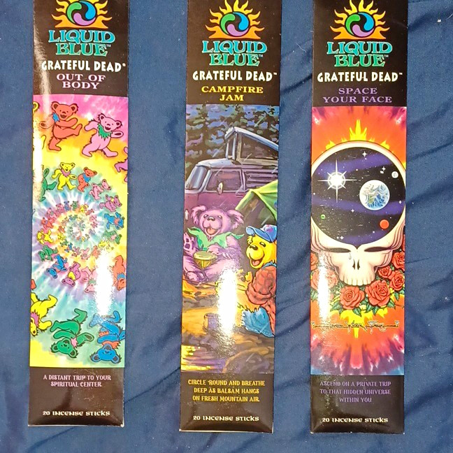 Liquid Blue Grateful Dead Incense Sticks Lot of 3 20ct Out of Body Campfire