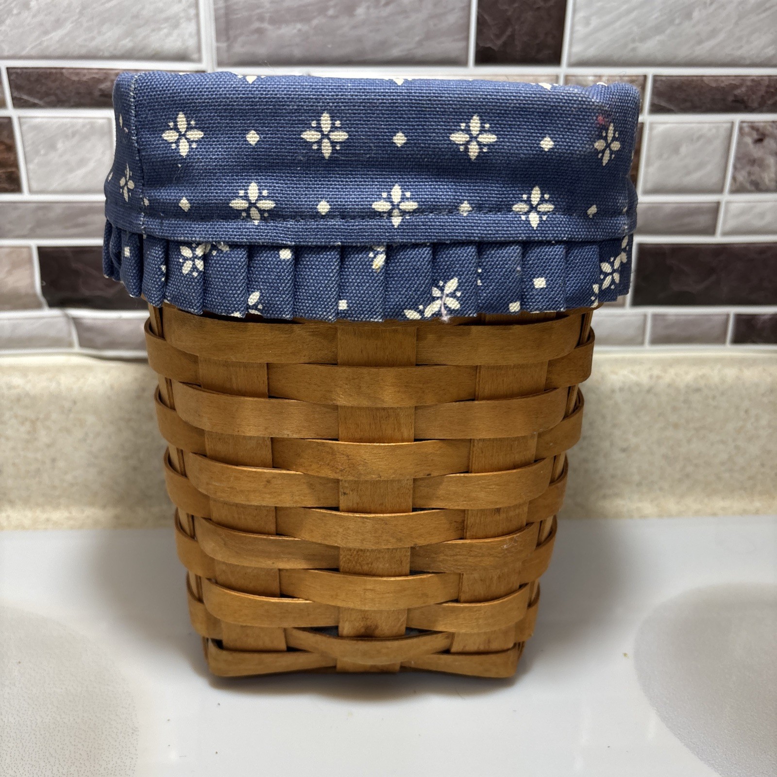 Vintage Longaberger Basket Handwoven Blue 8.5”