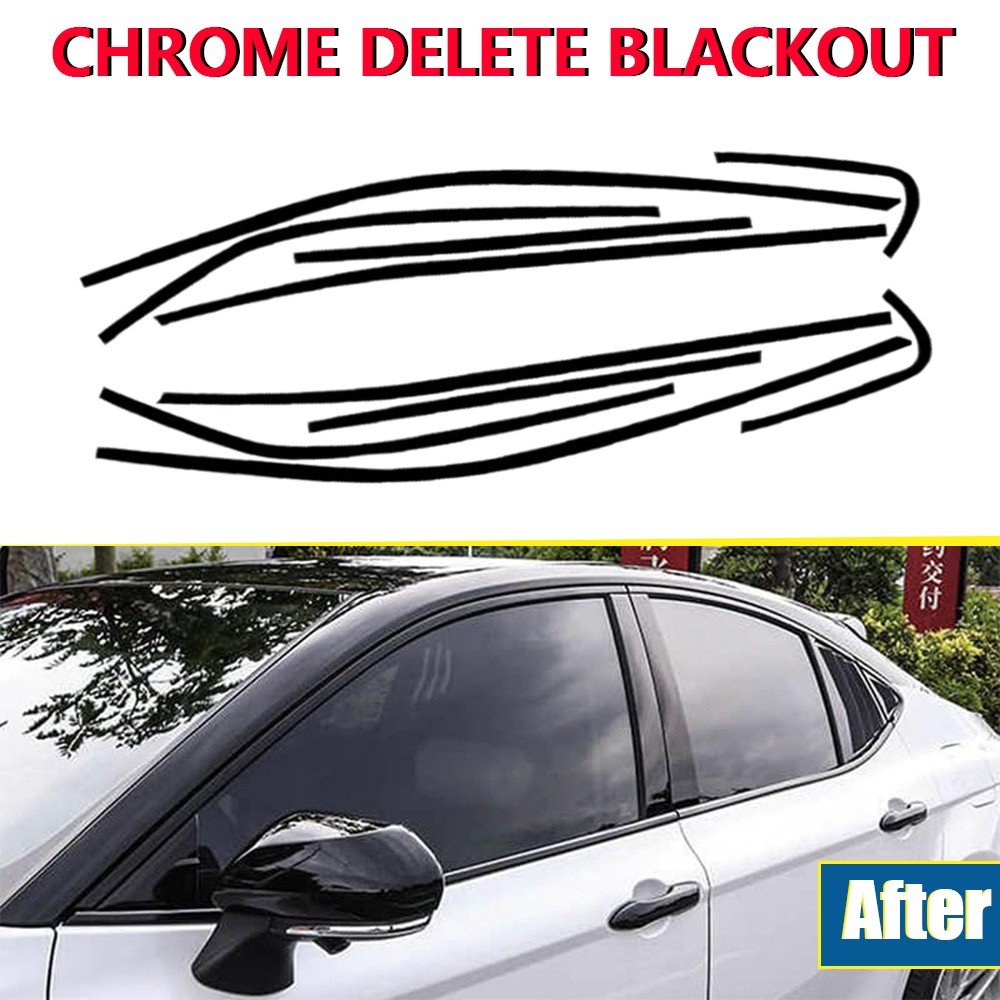 For Toyota Camry 2018-2024 Chrome Delete Window Vinyl Trim Blackout Accessories