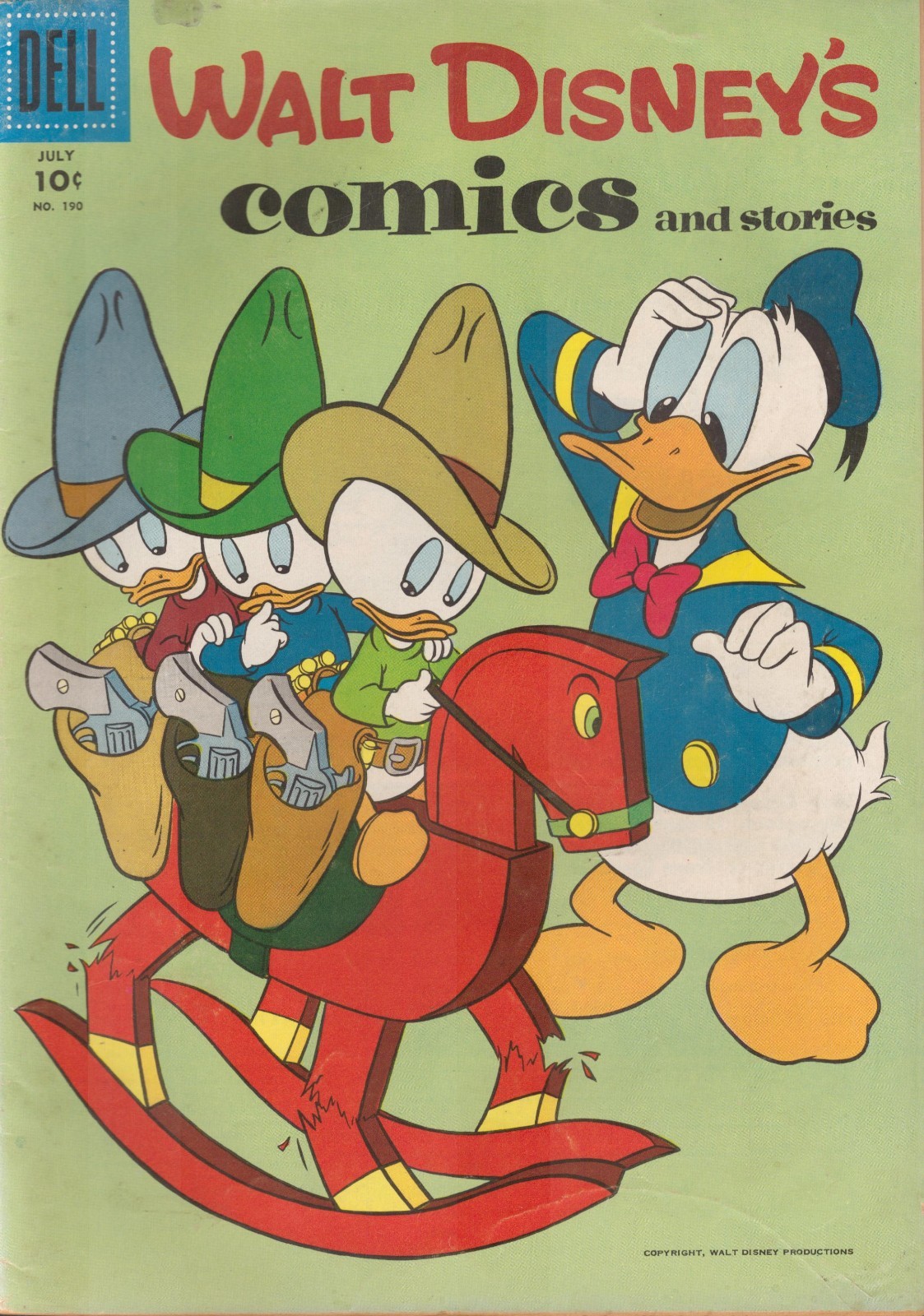 53244: DELL COMICS WALT DISNEY\'S COMICS AND STORIES #190 Fine Minus Grade