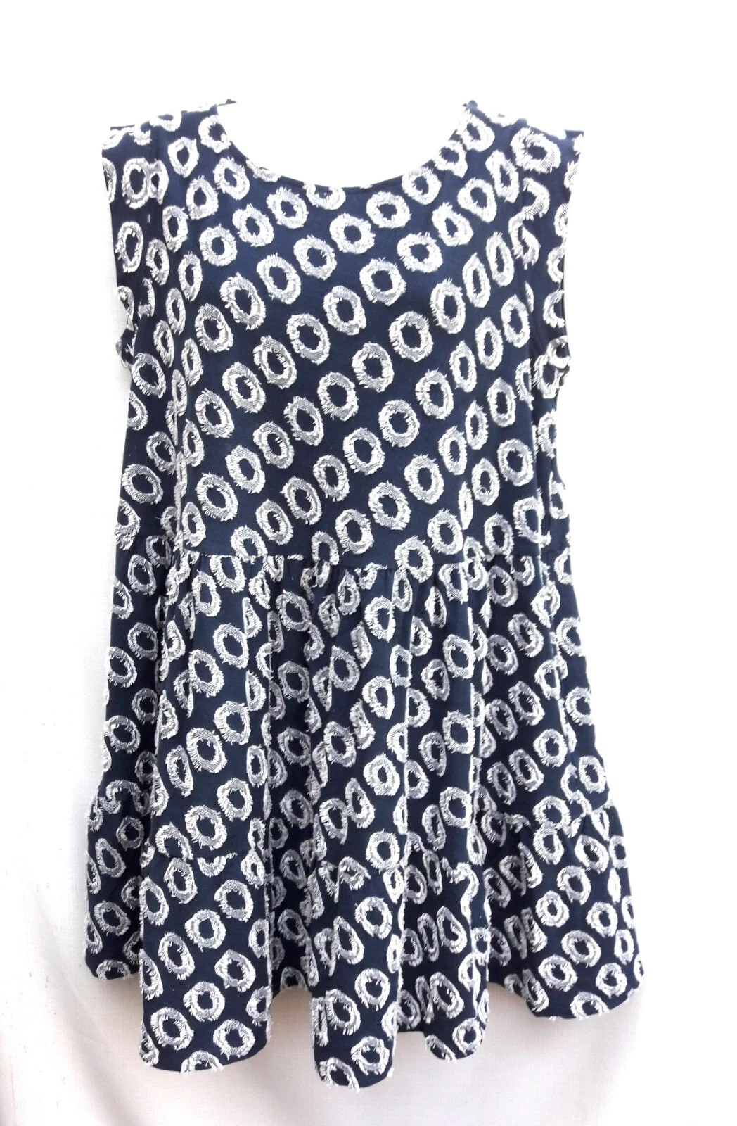 Maeve by Anthropologie Blue White Textured Circle Size S Shift Flare Dress