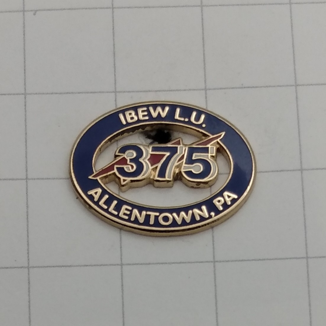 IBEW Lapel Pin Local 375 Allentown, PA. IBEW Lapel Pin Local 375 Allentown, PA.