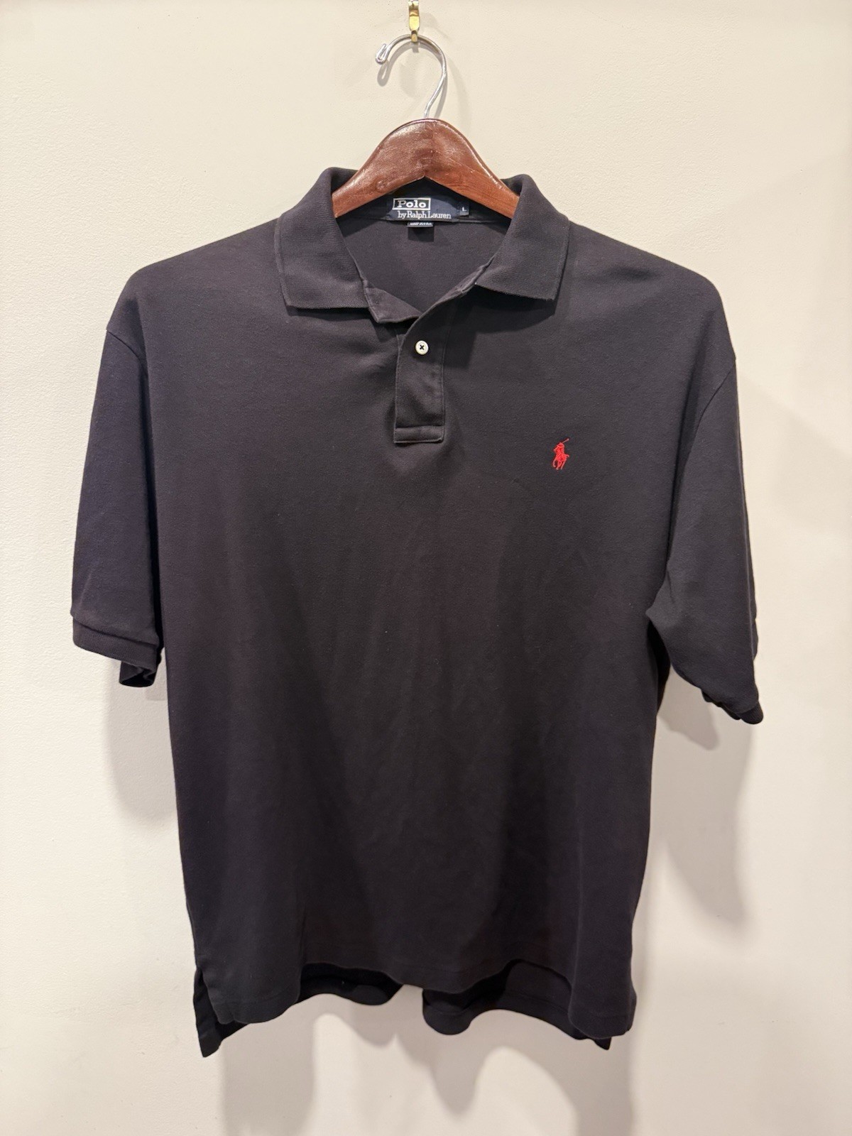 Vintage Polo Ralph Lauren Men’s Black Polo Made In USA Size Large