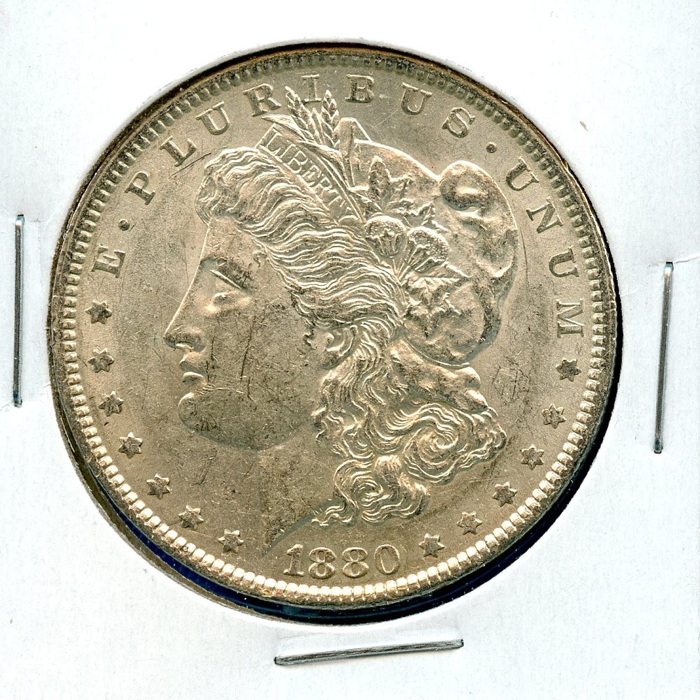 1880 P Morgan $1 Dollar US Mint Silver #43 BU Coin 1880-P