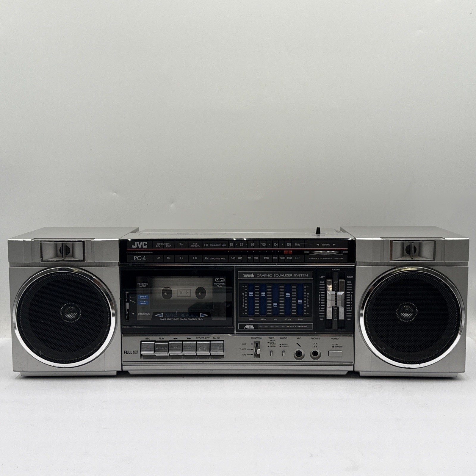 Vintage JVC PC-4J Boombox Cassette Player Radio Tested And Working