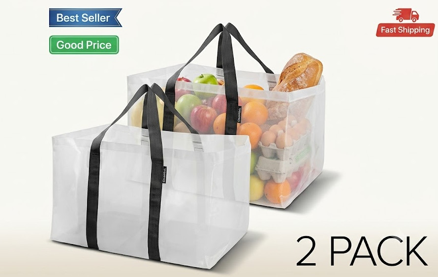 76L Transparent Collapsible Storage Baskets – 2 Pack