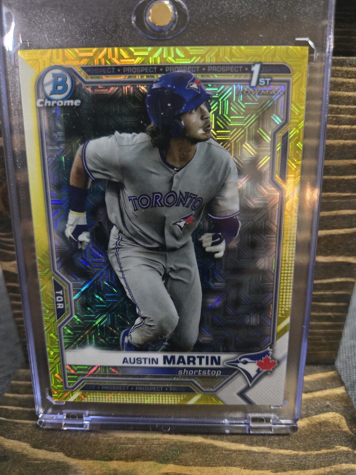 2021 Bowman - Chrome Prospects Austin Martin #BCP-87 Yellow Refractor /75 (RC)