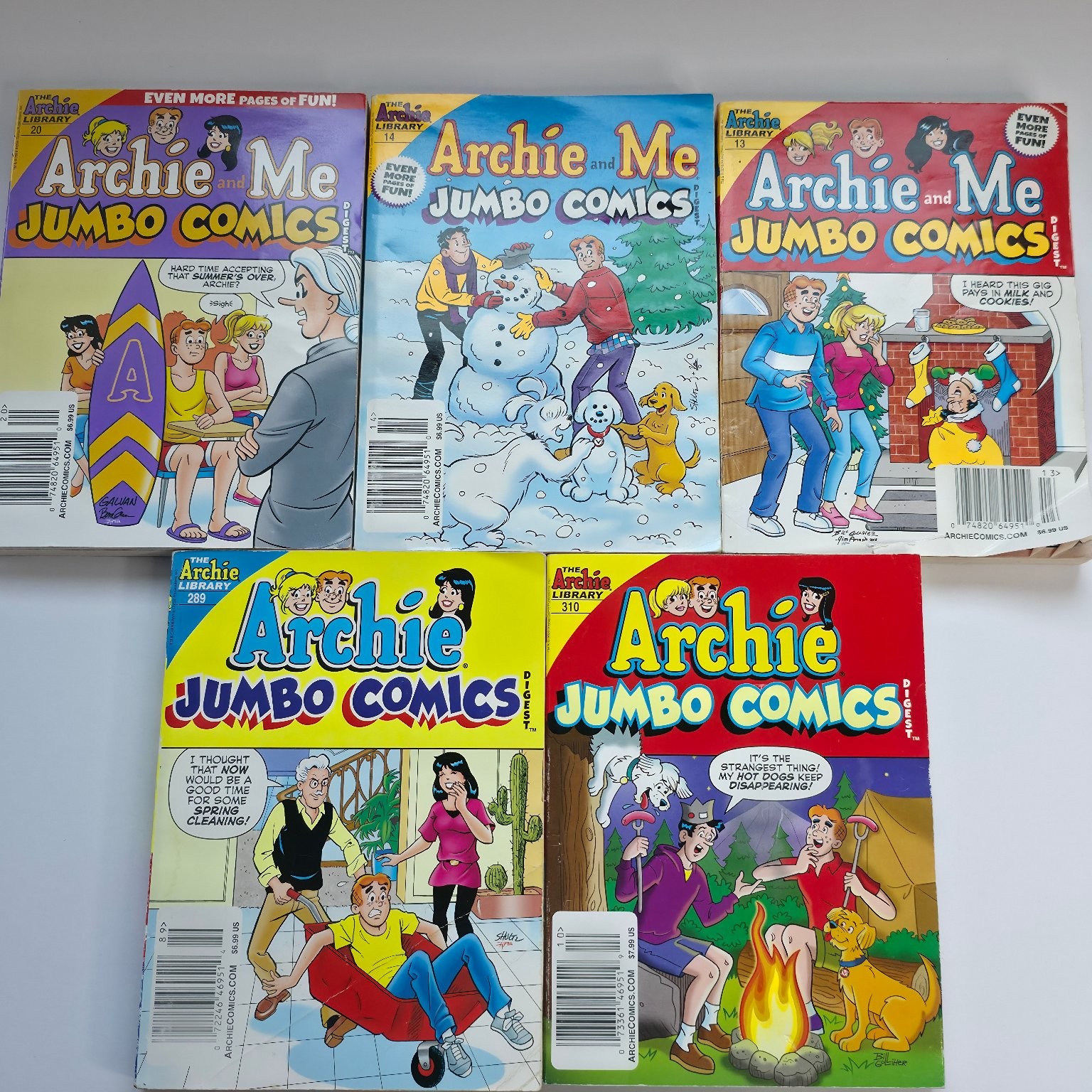 Archie Jumbo Comics Digest Lot #13, 14, 20, 289, 310 Archie Comics 2019 Set