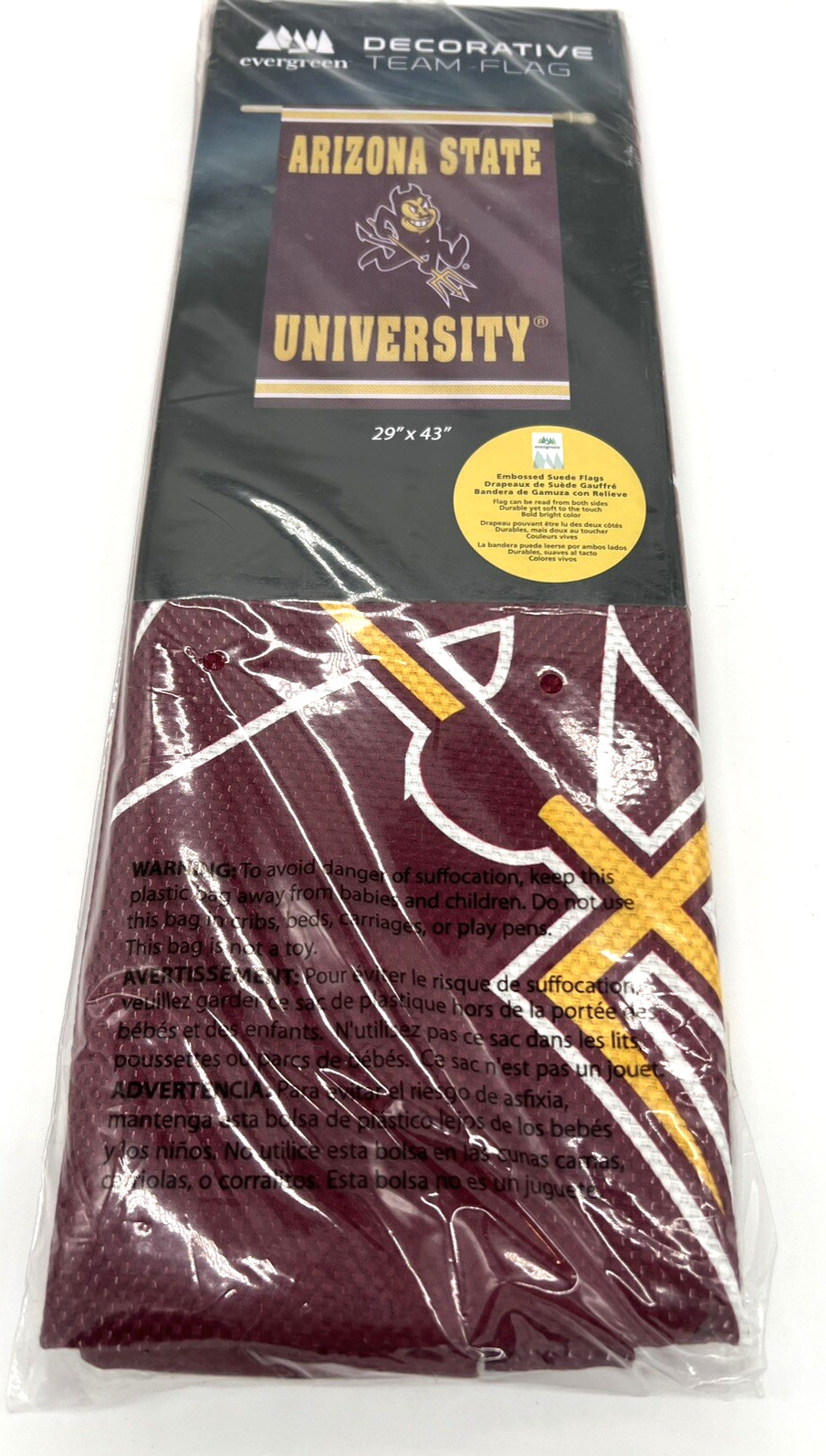 Arizona State Sun Devils Embossed Flag Two-Sided 29\