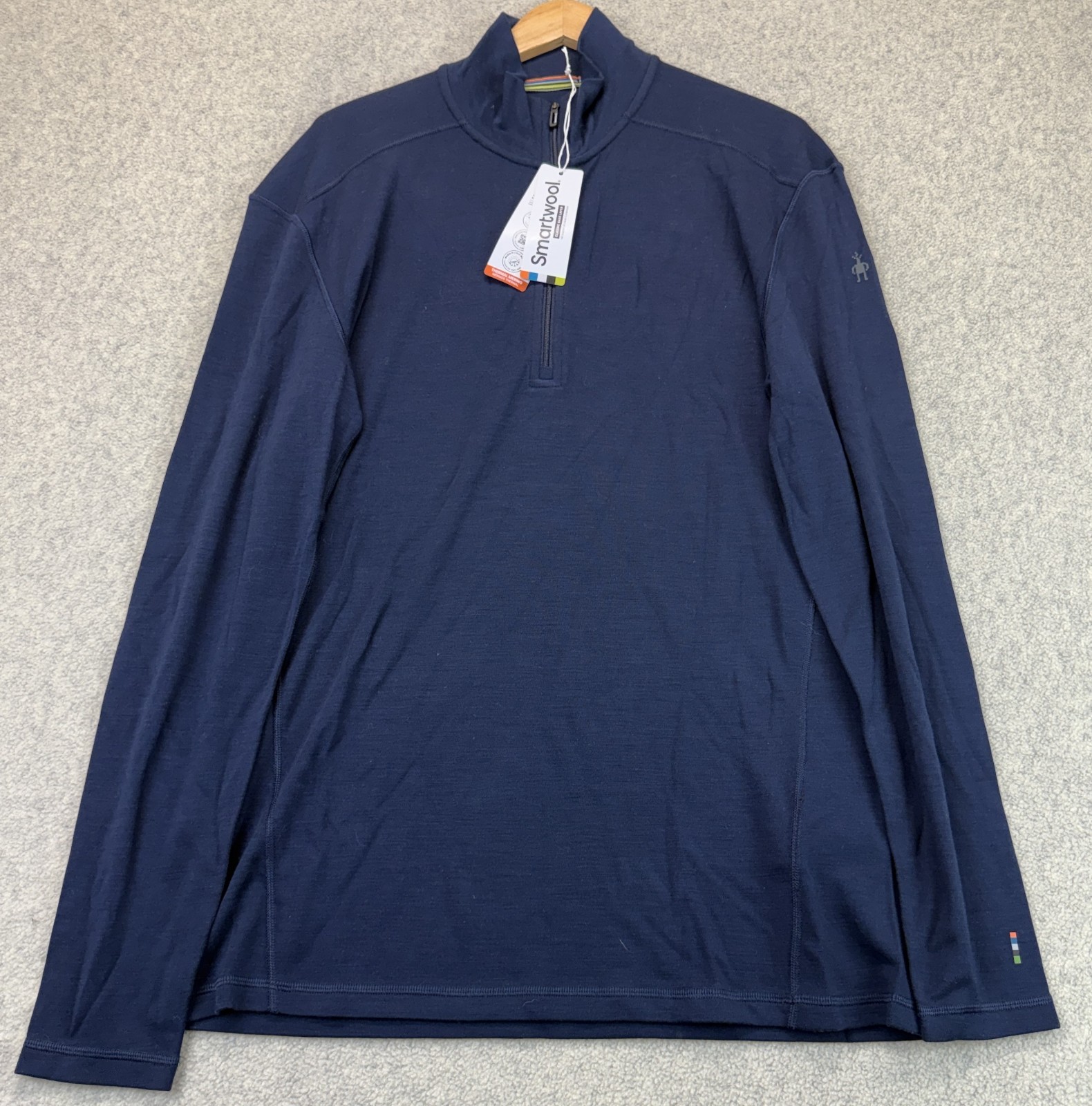 NWT Smartwool Mens Classic Thermal Merino Base Layer 1/4 Zip Top Navy Outdoor XL NWT Smartwool Mens Classic Thermal Merino Base Layer 1/4 Zip Top Navy Outdoor XL