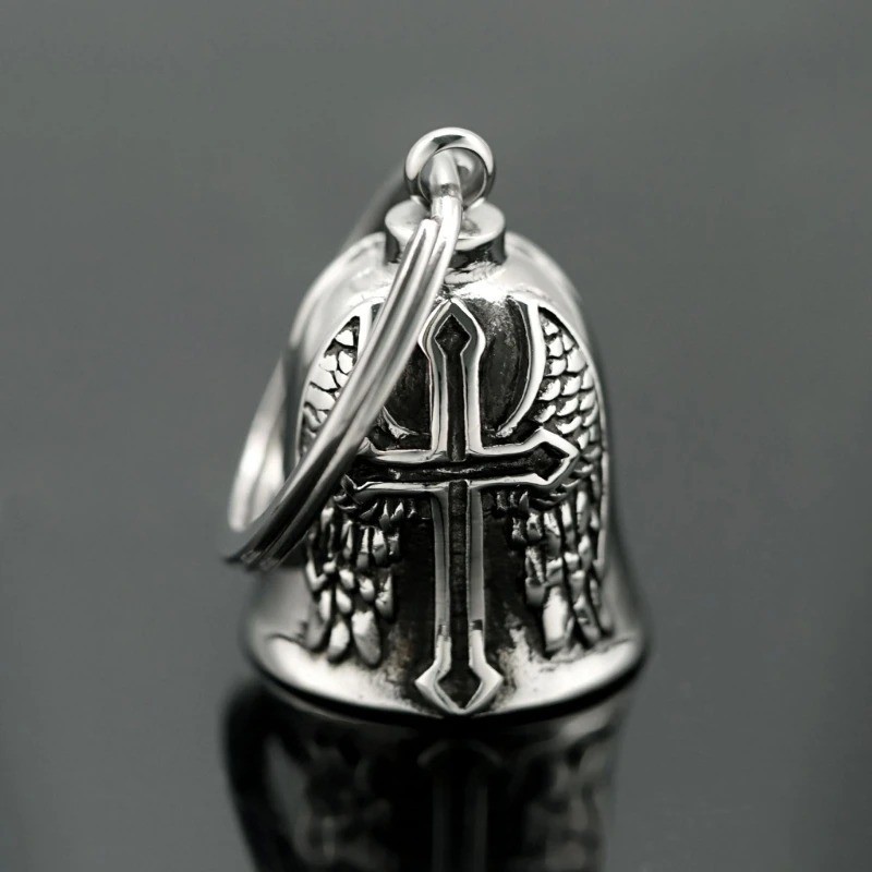 Motorcycle Guardian Bell Stainless Steel Lucky Charm Bell Hanger Chrome Decor
