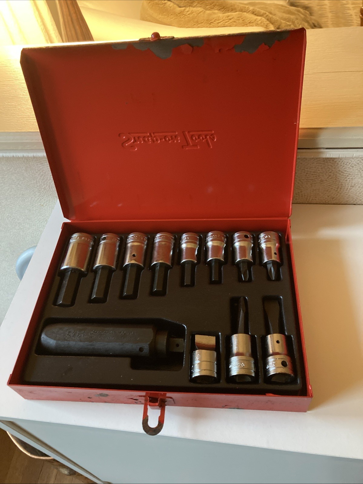 Snap On Complete Set Pit 160 12 Piece Set With Vintage KRA-142 Snap On Box USA Snap On Complete Set Pit 160 12 Piece Set With Vintage KRA-142 Snap On Box USA