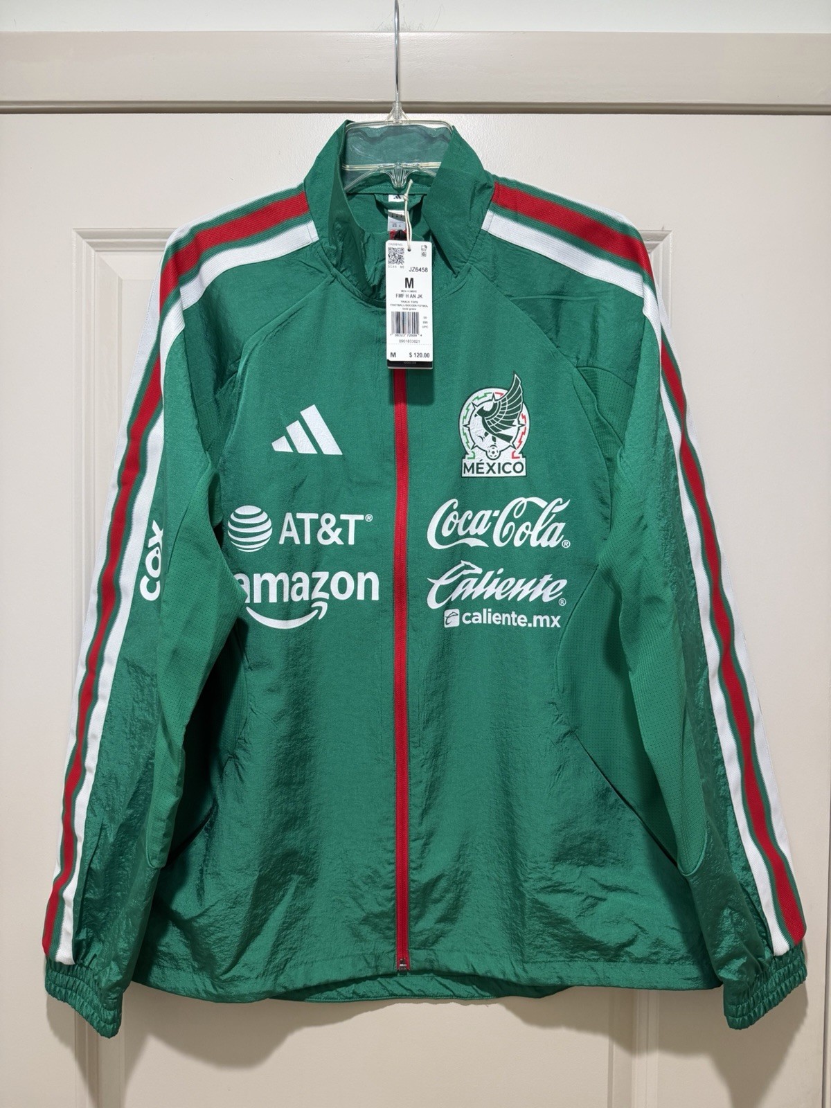 Adidas Mens MEDIUM Mexico Seleccion Mexicana Home Sponsor Jacket