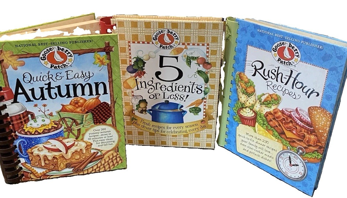 NEW Gooseberry Patch Cookbook Lot of 3 Quick Easy Autumn Rush Hour 5 Ingredients