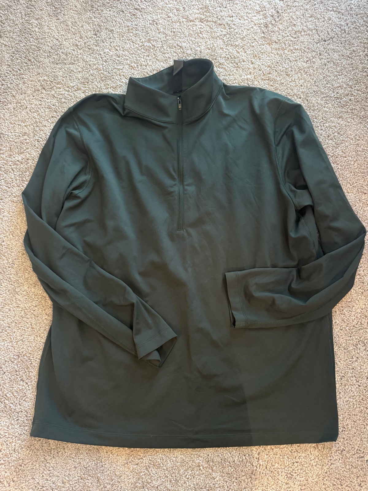 Lululemon Soft Jersey Half Zip Pullover Men\'s XL Dark Green Long Sleeve