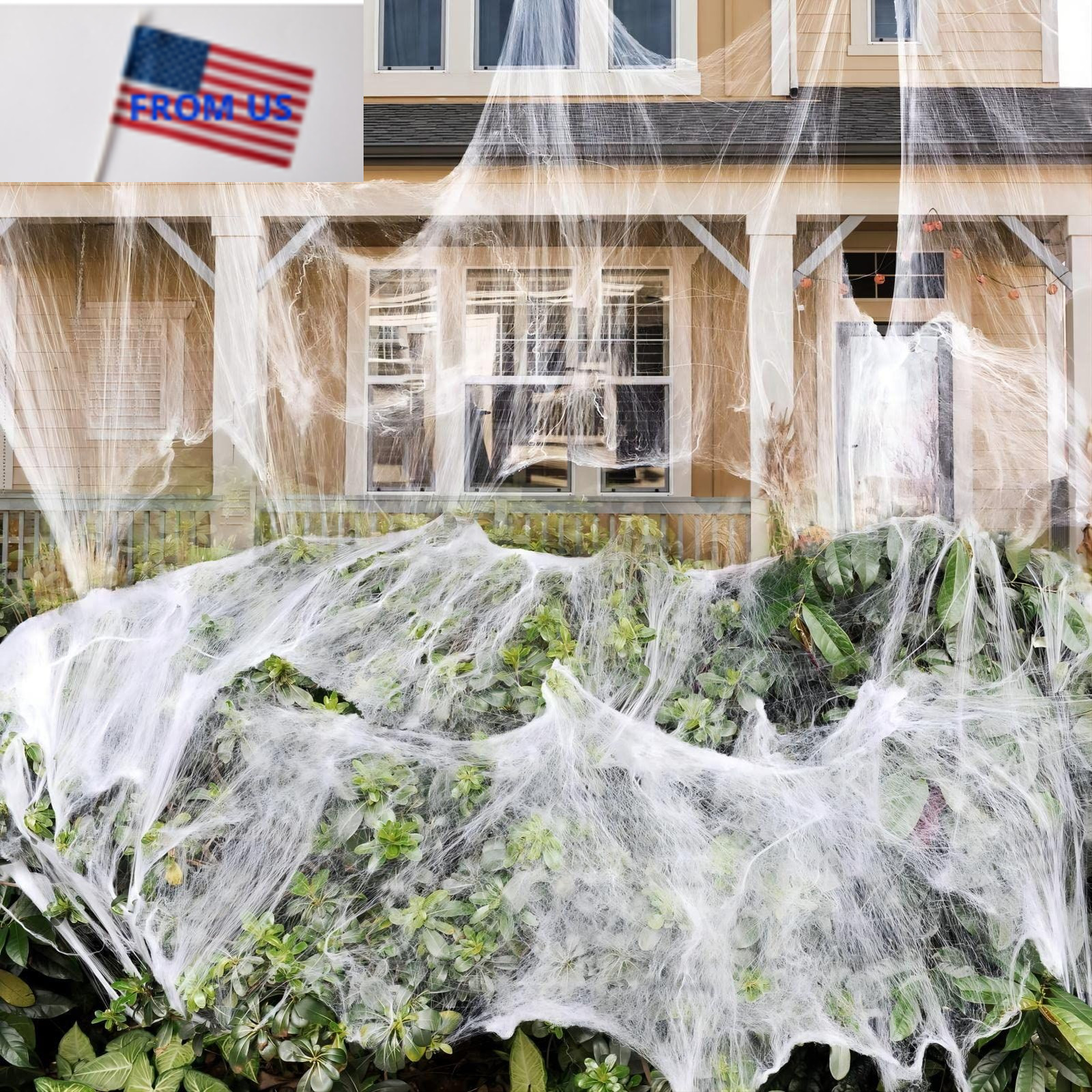 1000 sqft Spider Webs Halloween Decorations with 30 Large, 1000 sqft, White 1000 sqft Spider Webs Halloween Decorations with 30 Large, 1000 sqft, White