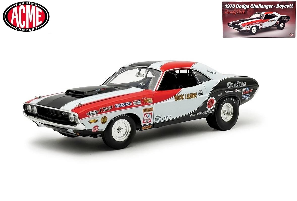 New Acme 1:18 Scale 1970 Dodge Challenger - Boycott - Dick Landy A1806031
