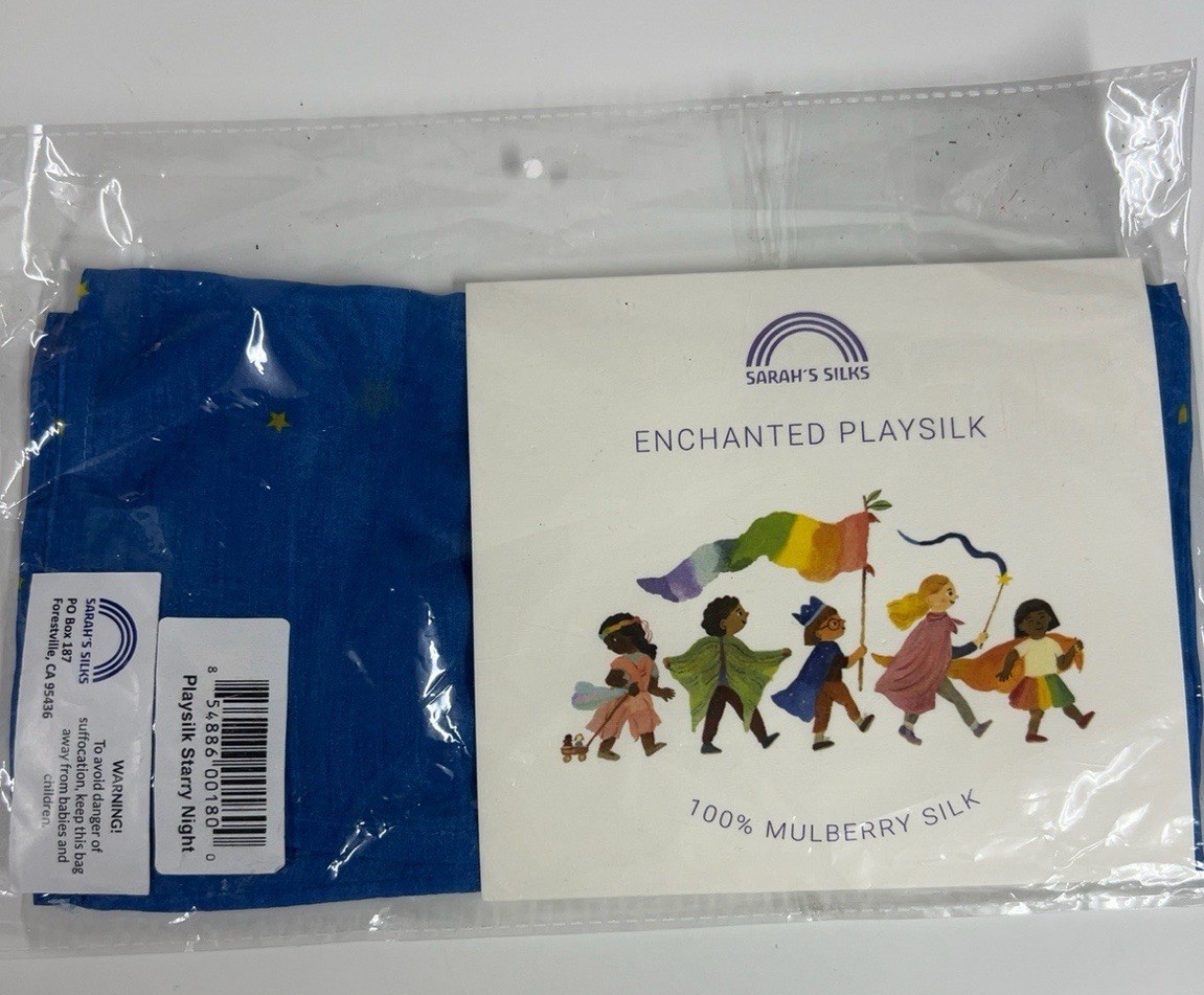 Sarah’s Silks Enchanted Playsilk Starry Night 35x35 Mulberry Silk NIP