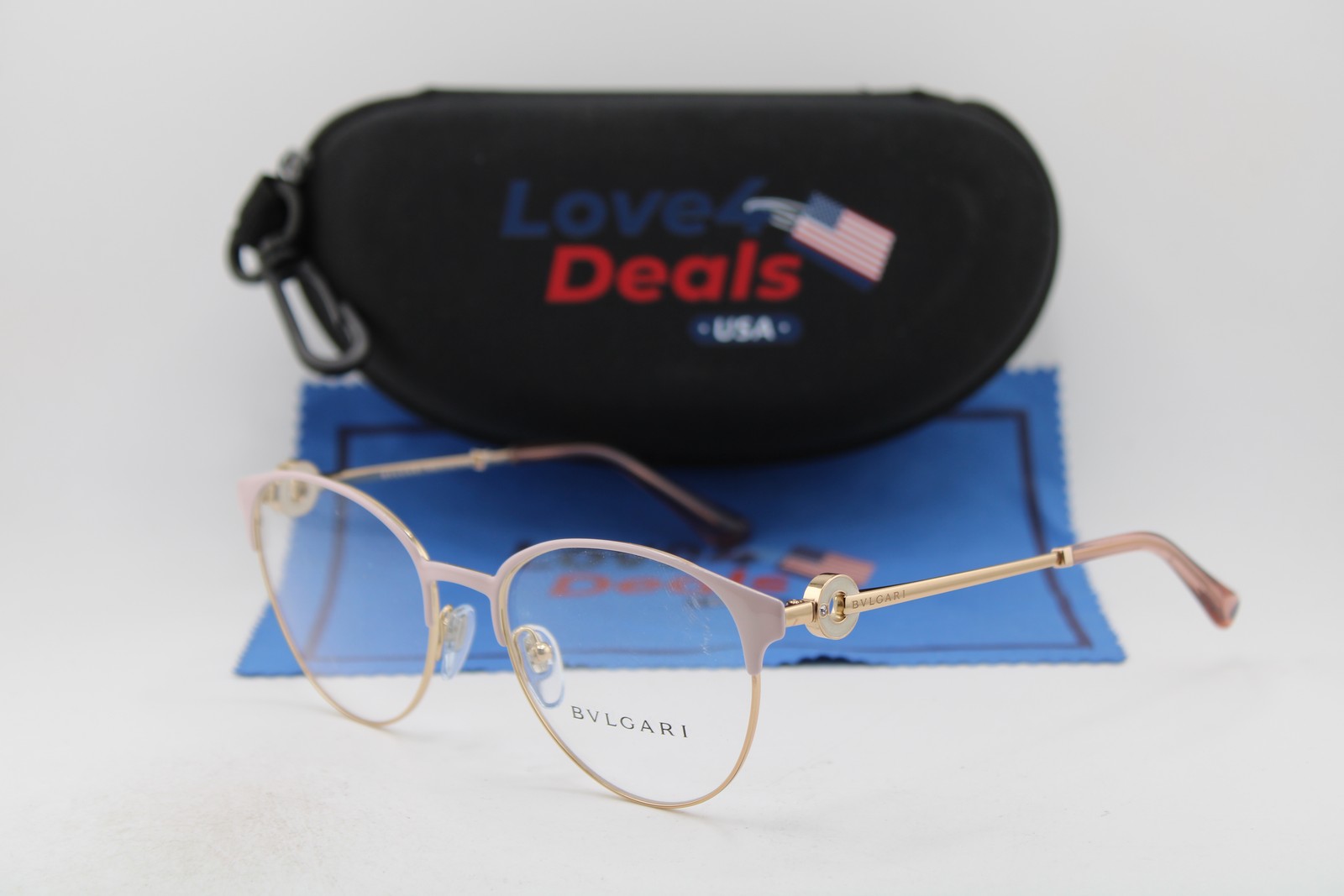 NEW BVLGARI BV 2223-B 2063 PINK GOLD GUNMETAL AUTHENTIC EYEGLASSES 53-18 NEW BVLGARI BV 2223-B 2063 PINK GOLD GUNMETAL AUTHENTIC EYEGLASSES 53-18