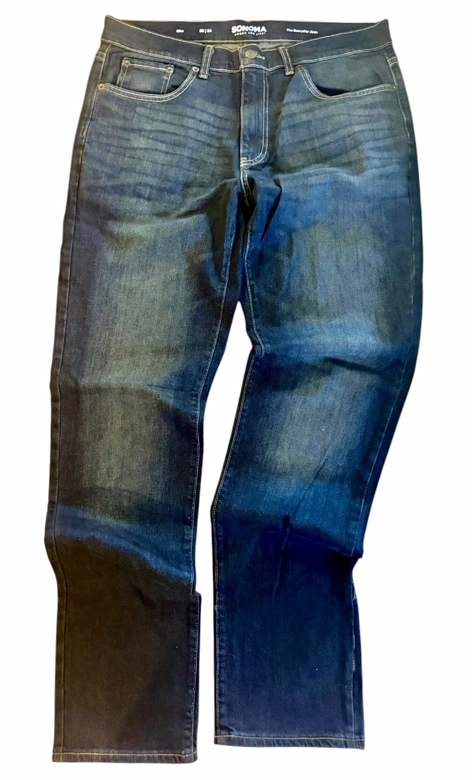 Worn Once Sonoma Men’s Blue Denim Jeans Slim Fit 32x34 Worn Once Sonoma Men’s Blue Denim Jeans Slim Fit 32x34