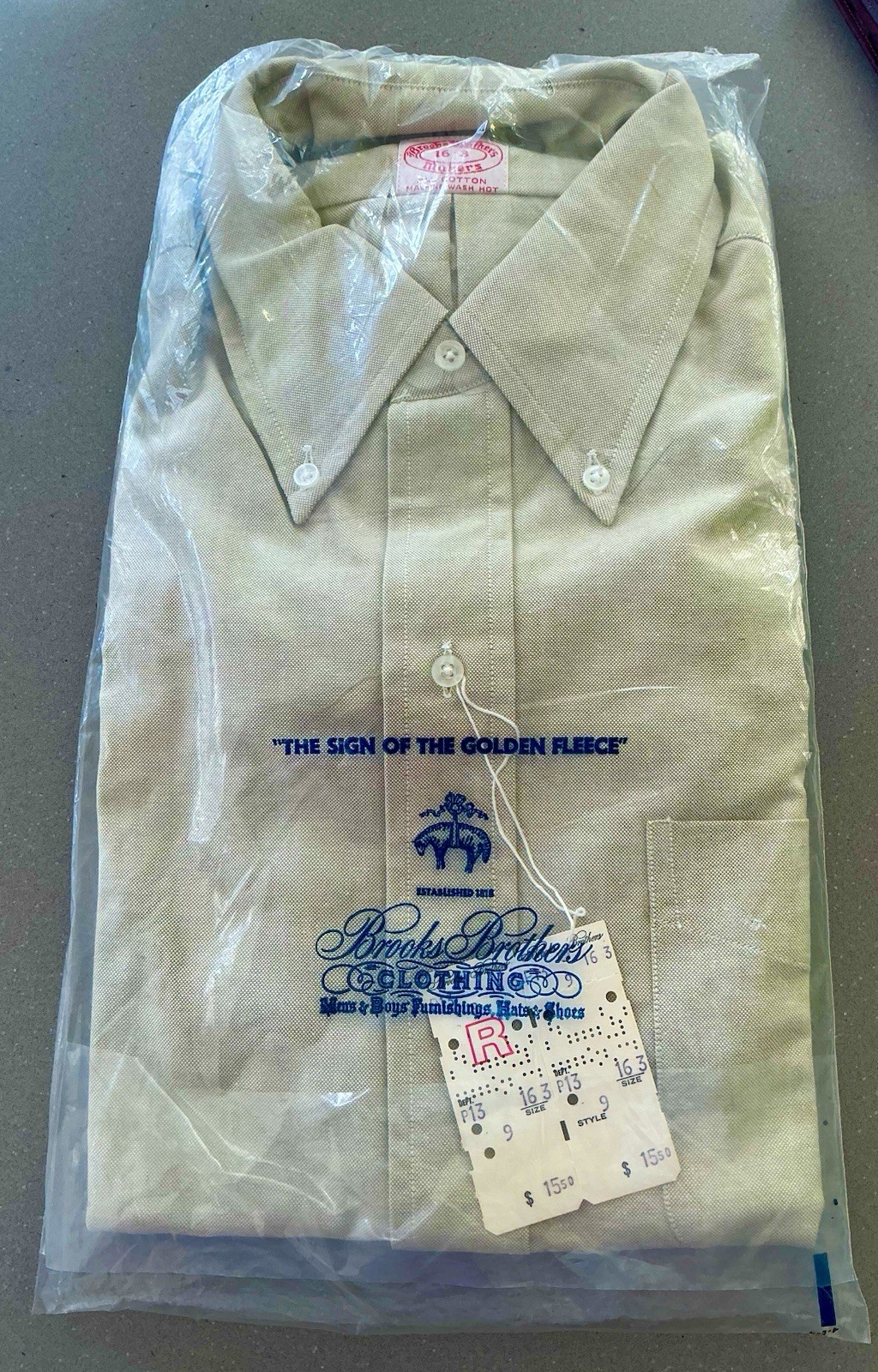Vintage c.1971 New In Package, Brooks Brothers OCBD GREEN With Original Tags Vintage c.1971 New In Package, Brooks Brothers OCBD GREEN With Original Tags