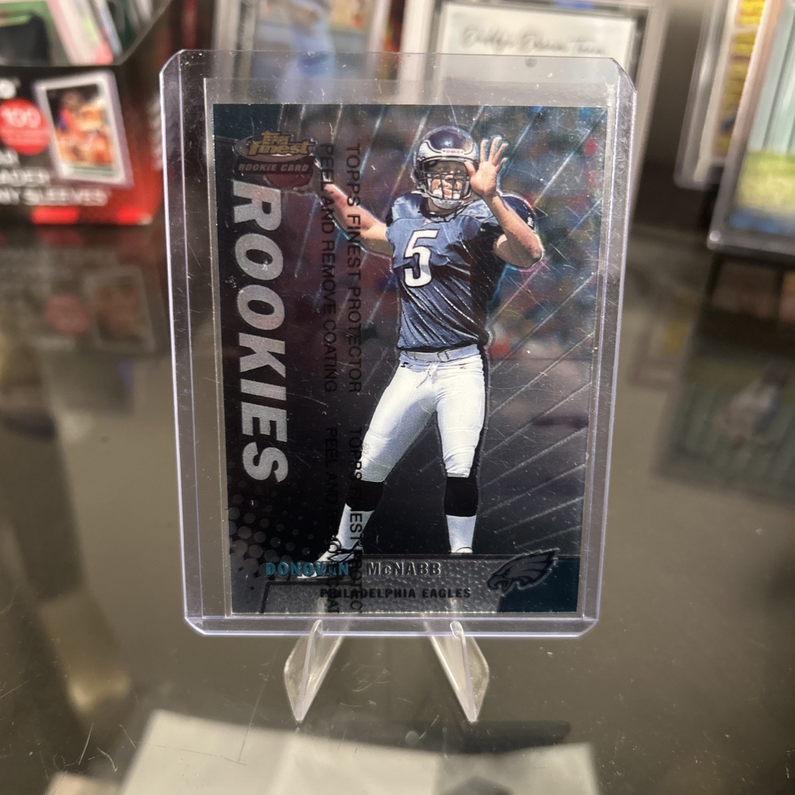 1999 Topps Finest - DONOVAN McNABB #166 - Rookie RC -  Eagles W/ Coating